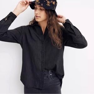 Madewell Black Denim Shirt Size Small